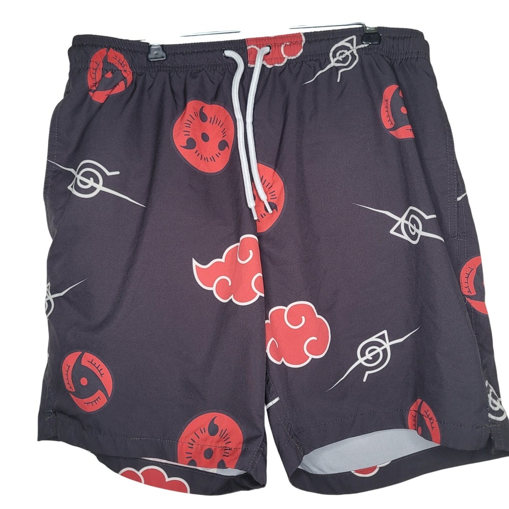 Naruto Akatsuki Shippuden Swim Trunks Men's Sz Medium Clouds Anime